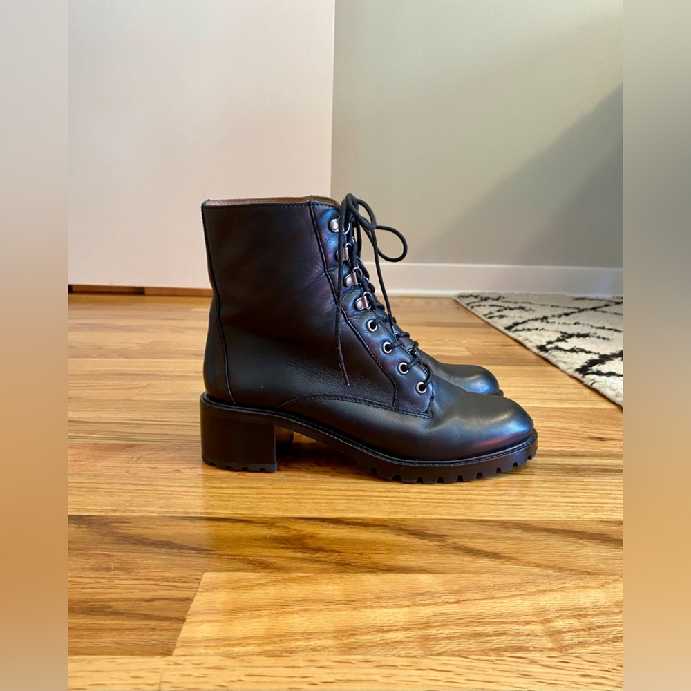 Madewell The Julien Lace-Up Lugsole Boot in Leather